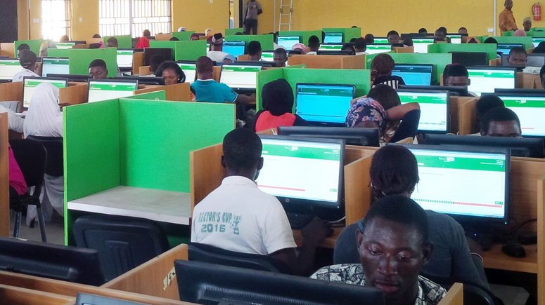 Image display of students sitting for utme.
